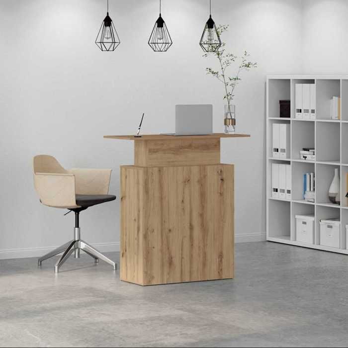 VidaXL Reception Desk Artisan Oak 100x40x104 Cm Engineered Wood, Reception Counter, Salon Reception, Counter 859059