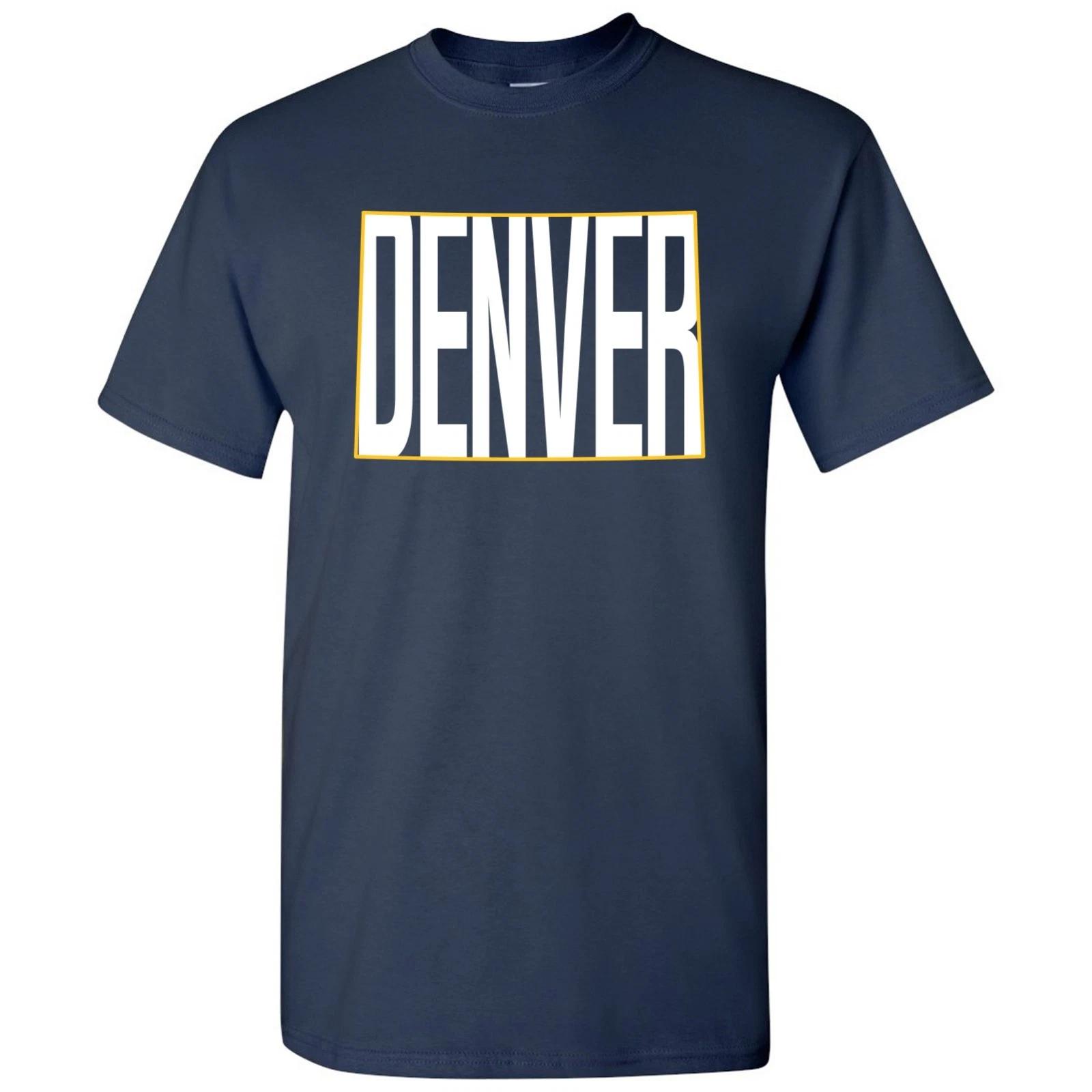 Denver Basketball State Outline Unisex T-Shirt - Navy 4XL