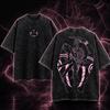 Camiseta de Sukuna, Camiseta de Anime Jujutsu Kaisen, Camiseta Gráfica Oversize Lavada Rosa Vintage