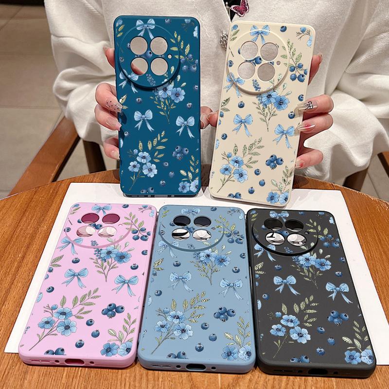 Case For OnePlus 15 13 12 Blueberry Bowknots Floral Pattern Shockproof TPU Silicone Soft Cover For Oneplus Nord 5G 13R 12R 11R