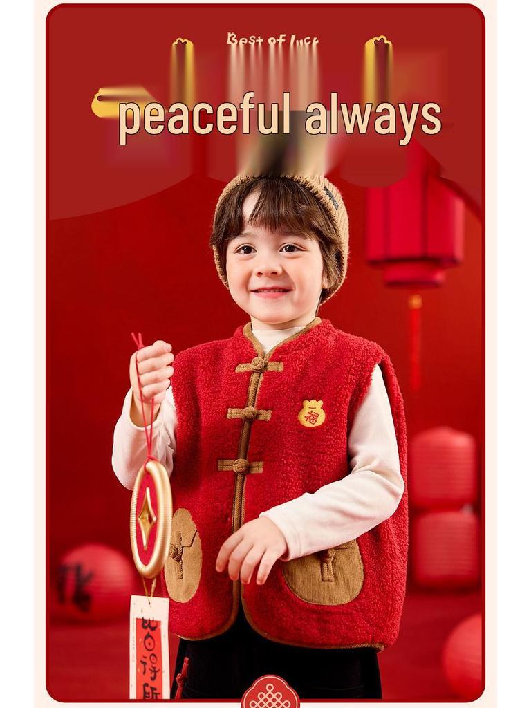 Dudujia Children's Tang Suit Vest - New Year Sleeveless Jacket for Boys & Girls