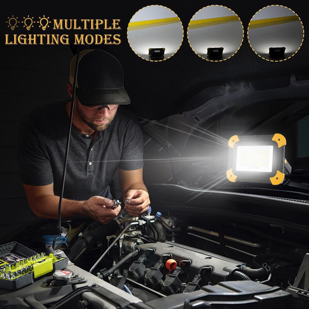 Rechargeable Spotlight Waterproof Landscape Lamp LED Tent Lights For Construction Sites Garage Workshop Home Repairs Rescue