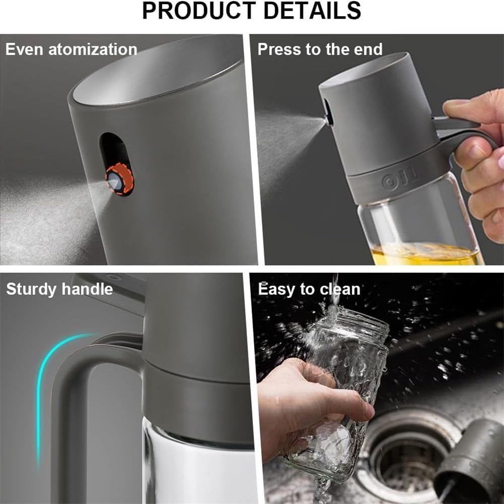 250 ML Oil Spray Bottle GlassSpray Bottle for Cooking OilOil Sprayer for CookingGrilling Baking  Air Fryer Salad