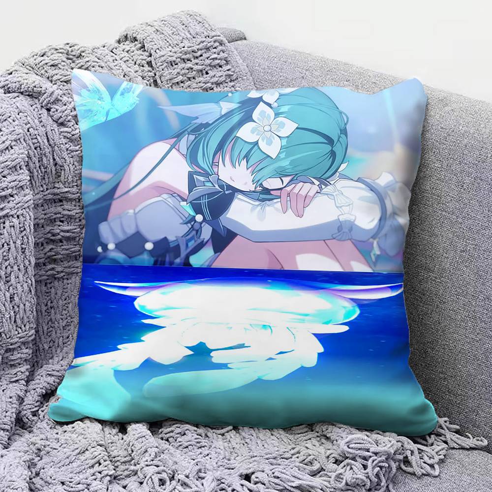 Vodyanitsa  Genshin Impact   Pillow Covers Home Sofa Cushion Covers and Aecorative Custom