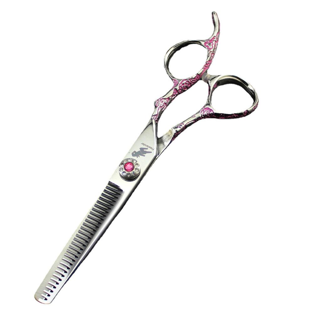6.0 inch pink flower, plum blossom handle hair scissors, hair scissors, flat scissors, tooth scissors, thin scissors, special for hair salons