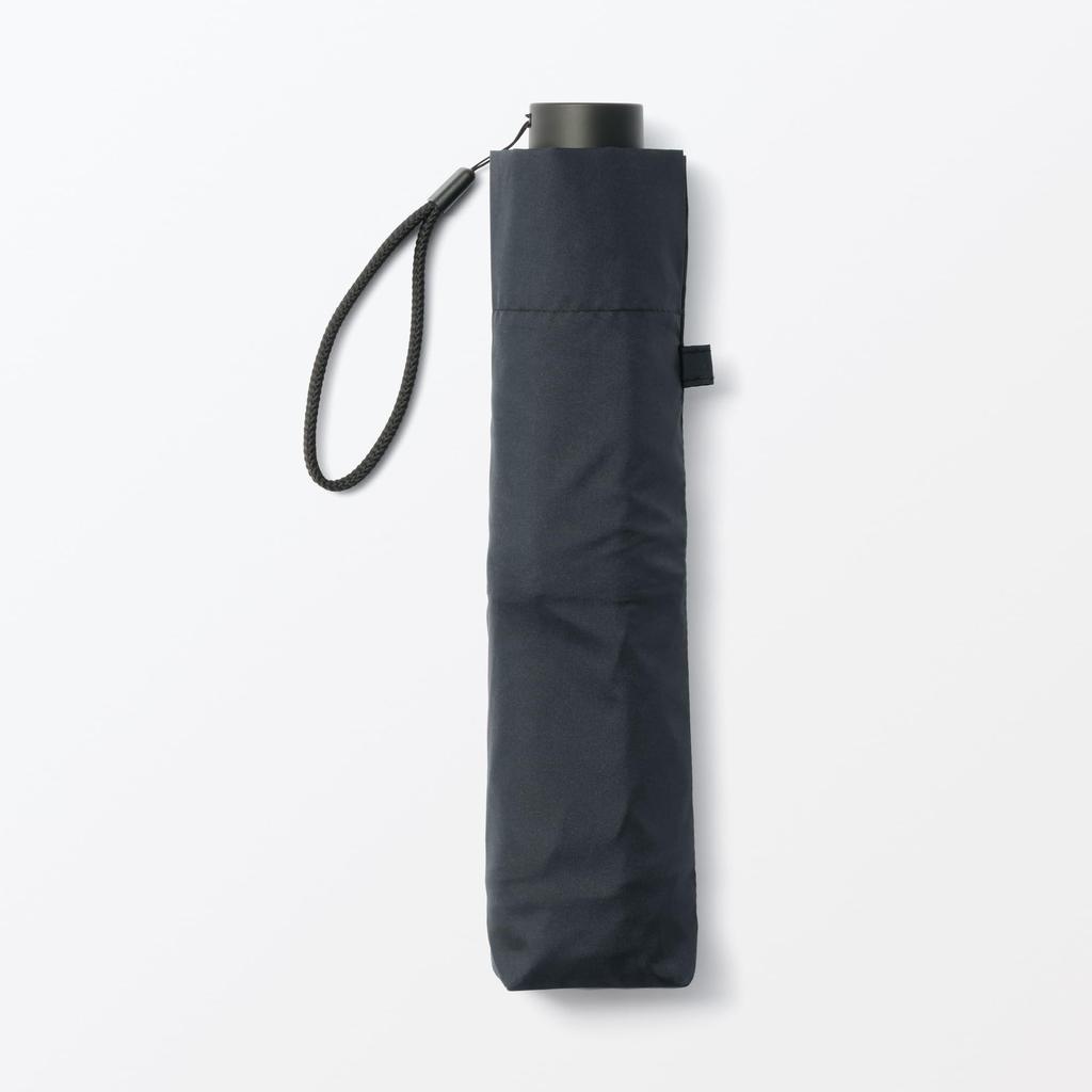 MUJI Folding Umbrella for Sun and Unisex 60cm Rib Length Rain, Adult, DEA53A5A, Black,