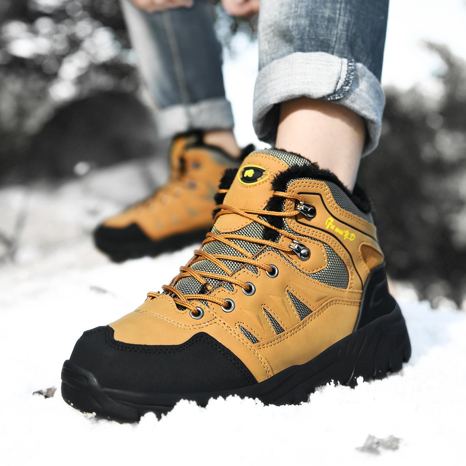 Зимние мужские зимние ботинки для занятий спортом на открытом воздухе женская теплая — фото 15