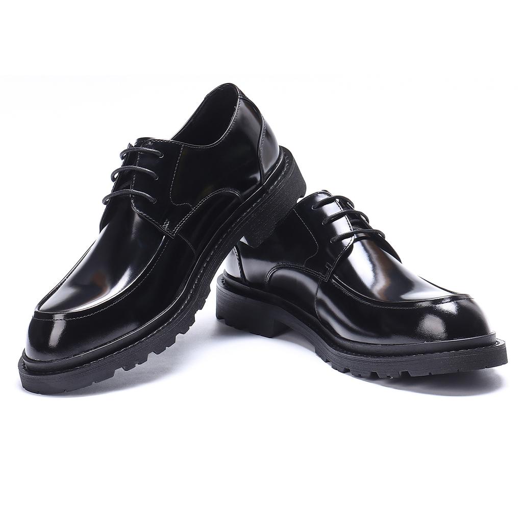 Men'S Shoes Genuine Leather Shoes Men'S Formal British Derby Shoes Patent Leather Glossy Business Shoes