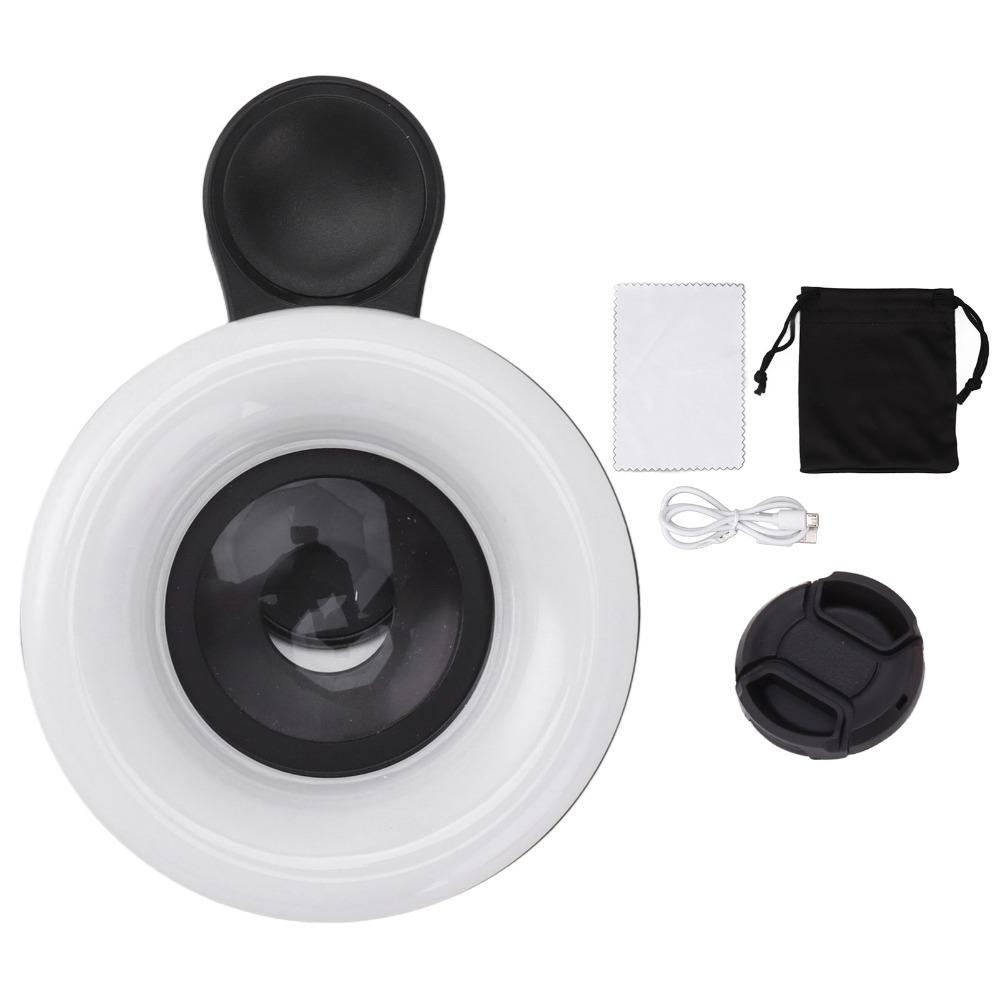Mini Clip Phone Camera Lens Portable Macro Lens Durable LED Fill Light  Photography