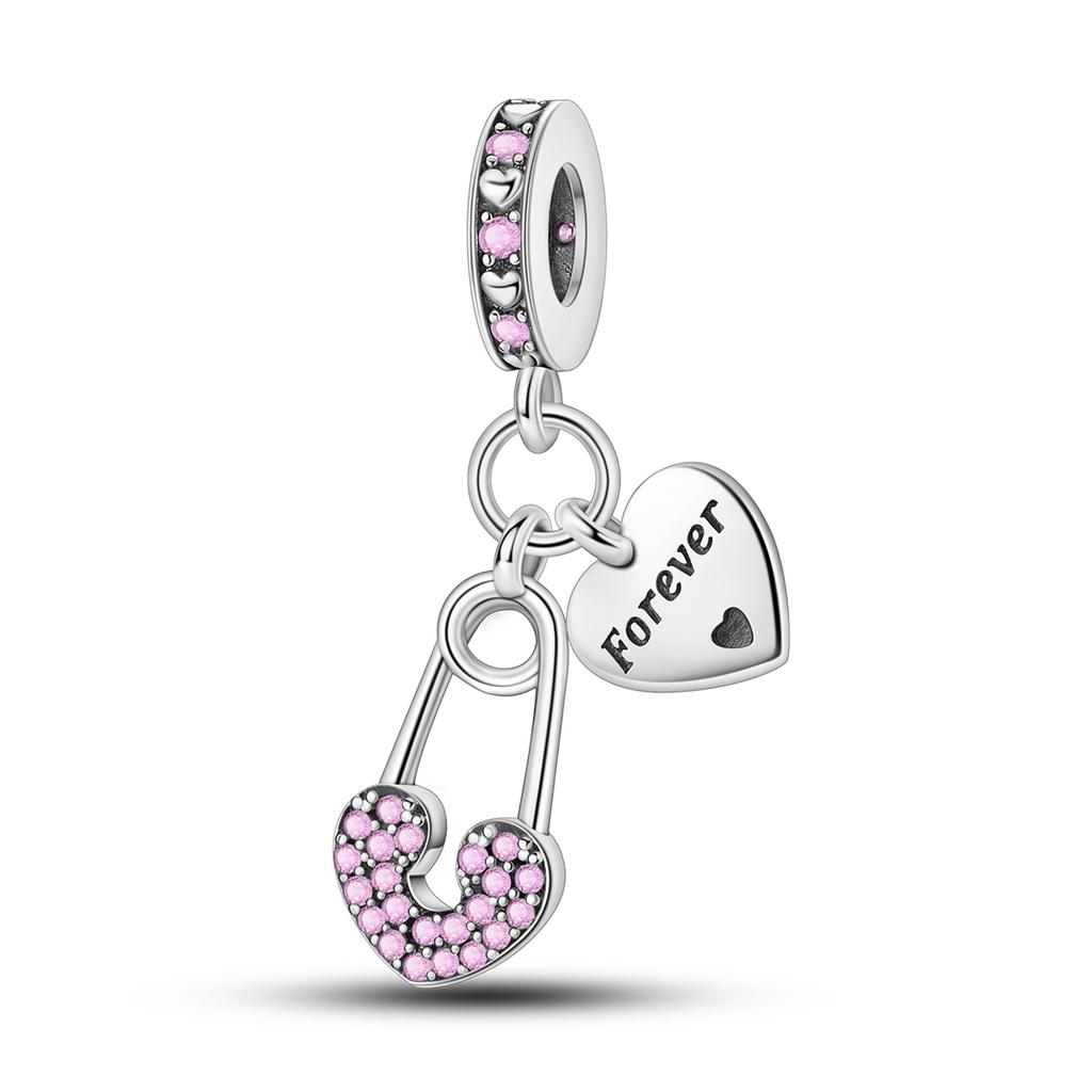 copper Charm Bead Charms Rose LOVE Heart Pendant Compatible With Bracelets Bead Charms Jewellery Do It Yourself Ideal For Woman