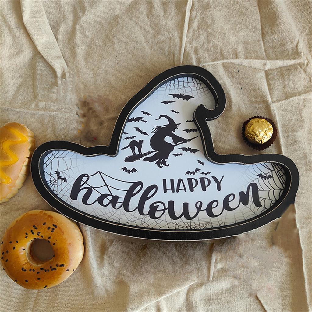 Halloween Hat Storage Tray Hanging Living Room Wooden Crafts