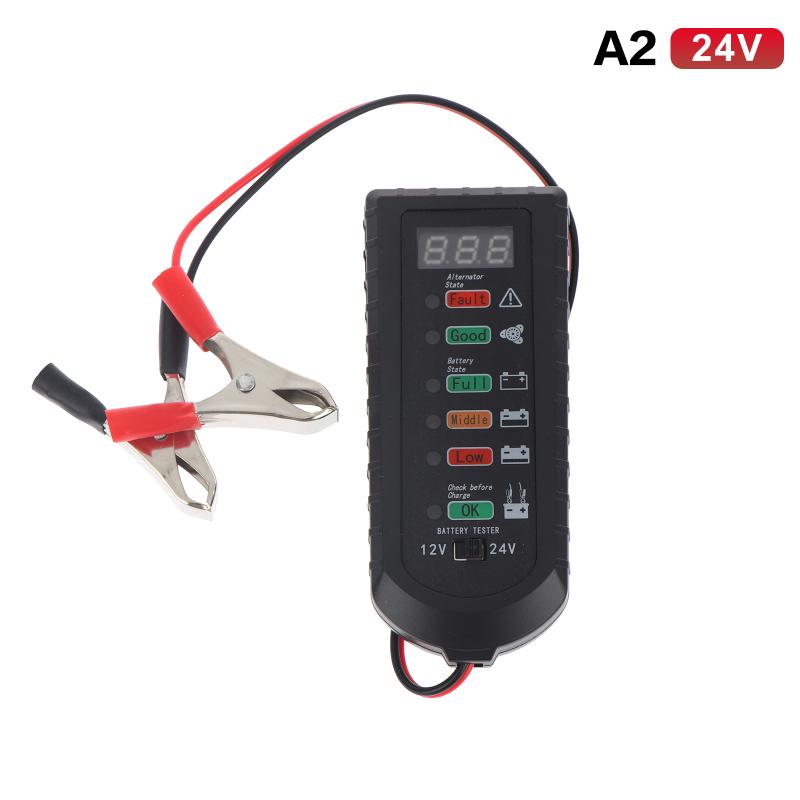 Taşınabilir Dijital Akü Yük Test Cihazı Alternatör Test Cihazı 12V 24V Otomotiv Motosiklet İçin Akü Durumunu Test Etmek İçin