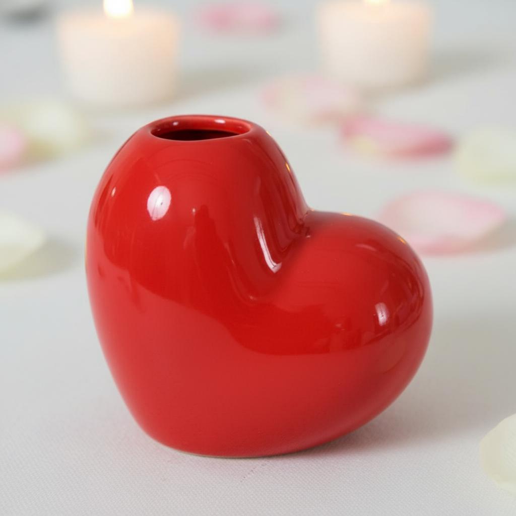 96 Pieces Ceramic Heart Candlestick Romantic Heart-Shaped Candle Holder Ceramic Taper Candle Holder Easy to Clean Table Decor