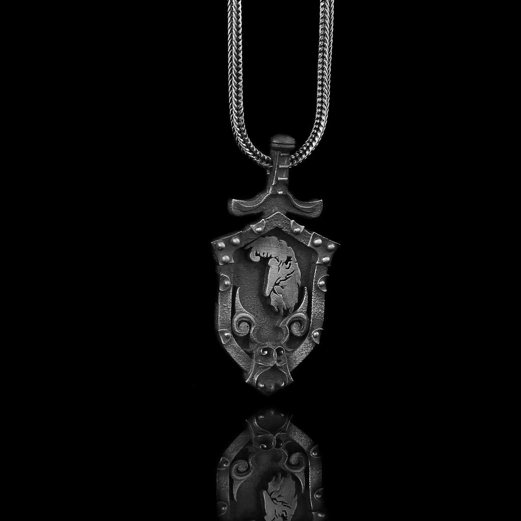 Sword and Armor Men's Pendants Lion and Eagle Symbols On Necklace for Men 925 Sterling Silver Fine Jewelry Trending Man Fashion Gift for Lover