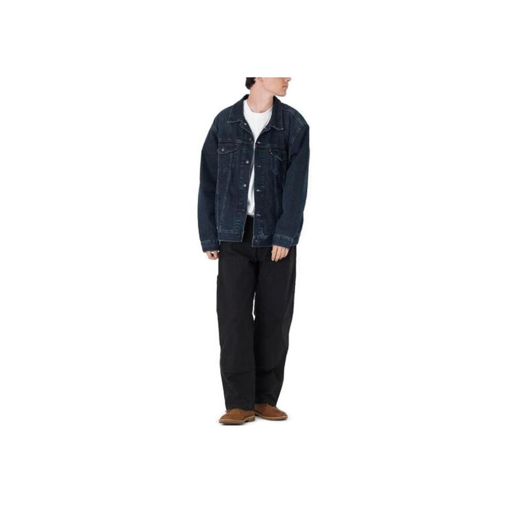 Levis Button-Down Collar Long Sleeve Jacket Men Jackets Navy-Blue A6138-0000