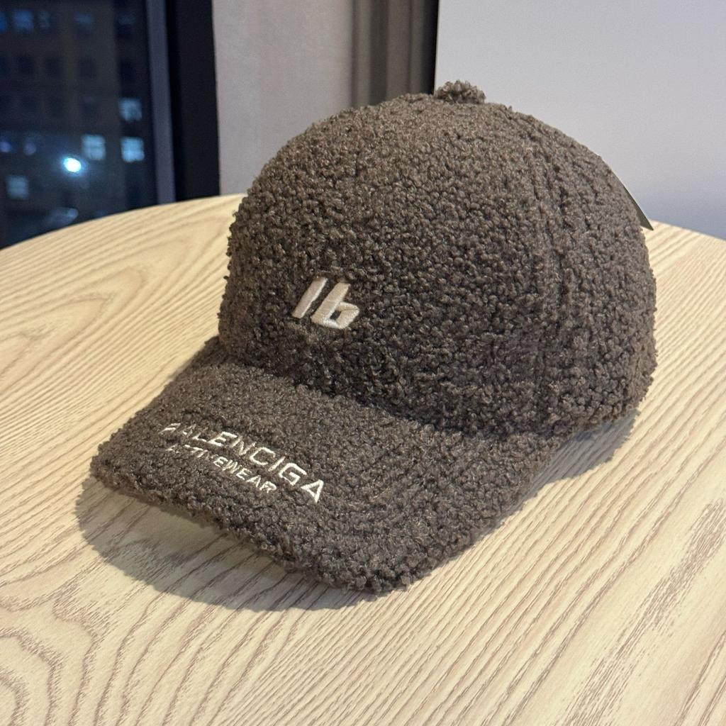 New Autumn and Winter Warm Plus Velvet and Thickened Lambswool Cap for Women Ins Trend Versatile Baseball Hat for Men