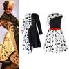Bezauberndes Kinder Cruella De Vil Gepunktetes Cosplay Kostüm Kleid Für Theatralische Aufführung