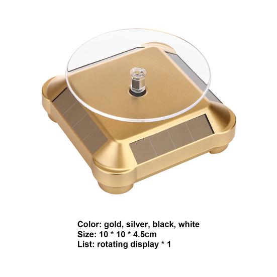 Solar Rotating Display Stand 360 Degrees Dual Use Stable Automatic Turntable for Showcase