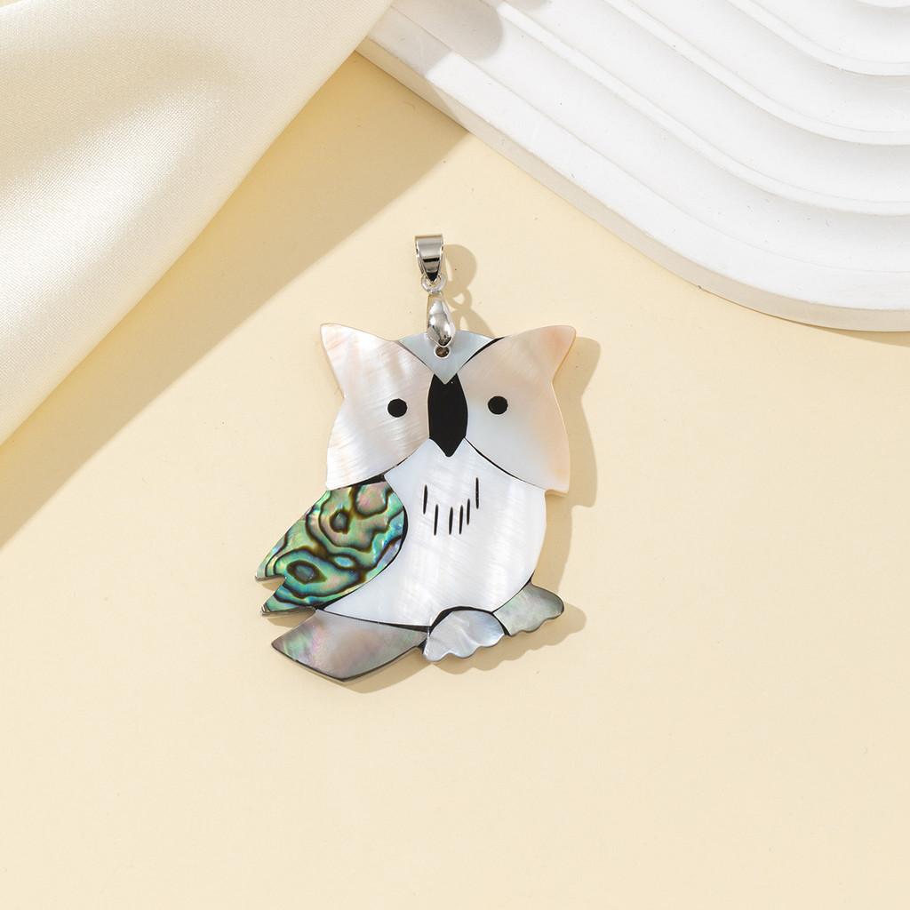 Handmade Shell Owl Pendant Necklace With Unique Design For Style Accessories