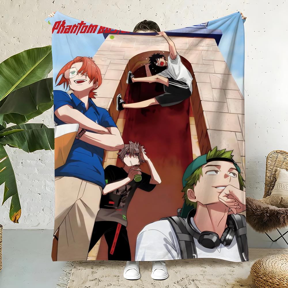 Animation P-PhantomBusters Throw Flannel Throw Blanket,Bed Home Office Nap Blanket Travel,Camping,Picnic Blanket Soft Decor 75x90cm