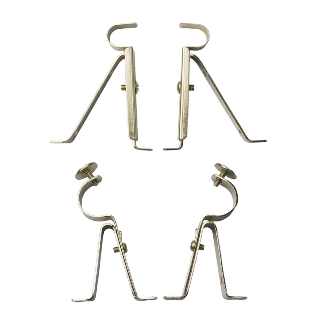 Metal Curtain Drapery Rod Bracket Accessories Wall Mounted Holder Hooks Set - for 15mm