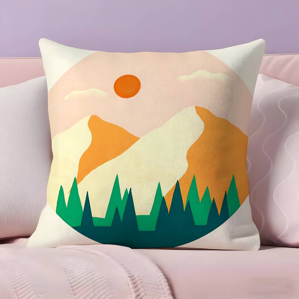 Classic Sunrise Cartoon Pillow Case  Ultra Soft Skin Friendly Fabric Cloud Like Comfort & Concealed Zipper