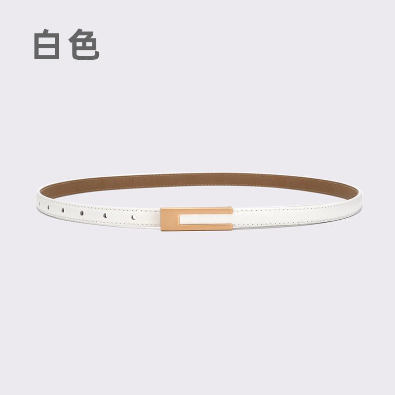 

elt ew omen s Board Buckle Belt Women s eather remium ersatile ecorative Belt with Jeans 105*1.5cm (supports custom sizes and colors) білий