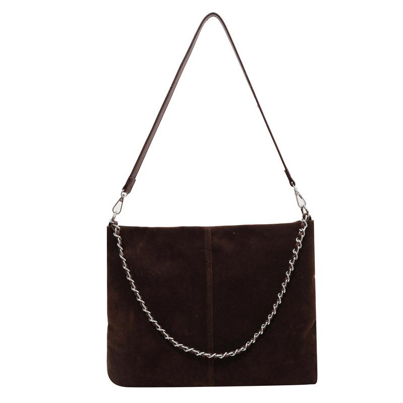 

Premium sense simple underarm matte shoulder bag 2025 autumn new women s bag fashionable large capacity messenger bag кавовий