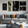 Afrikanische schwarze Frauen-Portrait-Kunst-Poster und Drucke auf Leinwand, Malerei, Make-up, weibliche Wandkunst, Bild für Wohnzimmer, Heimdekoration