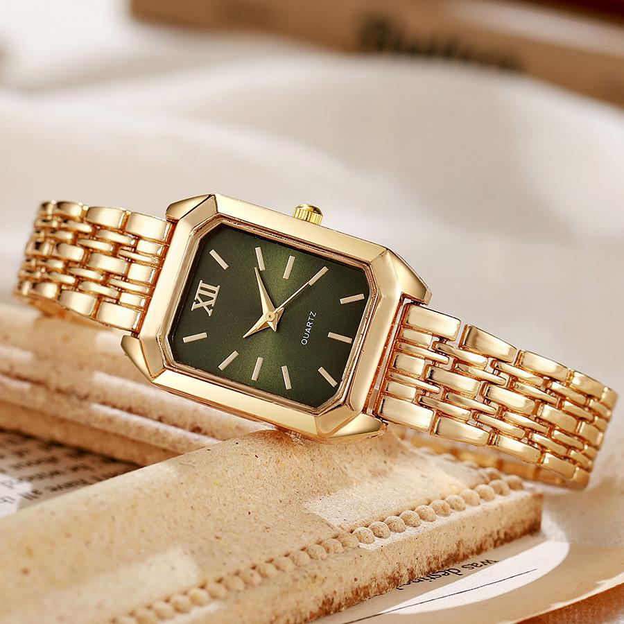 New Dial Light Luxury Steel Belt Ladies Watch Student Stylish Simple Square Quartz Watch
