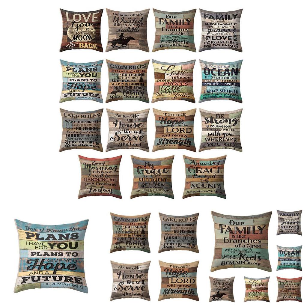 Stylish 18'' Vintage Letter Pillow Case Cushion Cover For Home Office And Sofa Decor