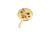 Nakatani Brothers "Yamanaka Lacquer" Mini Hand Mirror, Gold and Silver Leaf Craft, Hanaichimonme (Flower Pattern), 37-0507