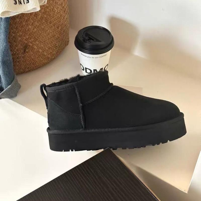 Winter rain i snow boots men's and women's short boots new cowhide velvet thickened thermal cotton shoes