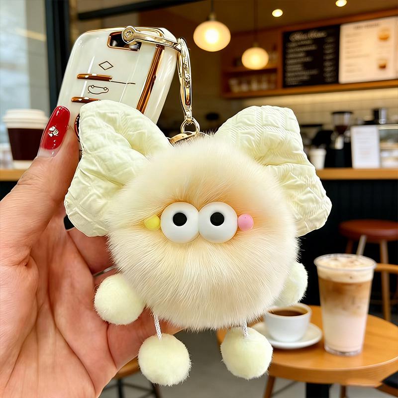 Year of the Sheep Lamb Keychain: Cute Plush Pendant for Students' Bags