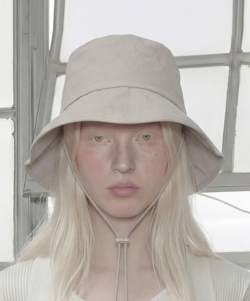 Eondeokeonteulolseutyudio Linen String Bucket Hat Fold Bucket / Linen String / L Grey
