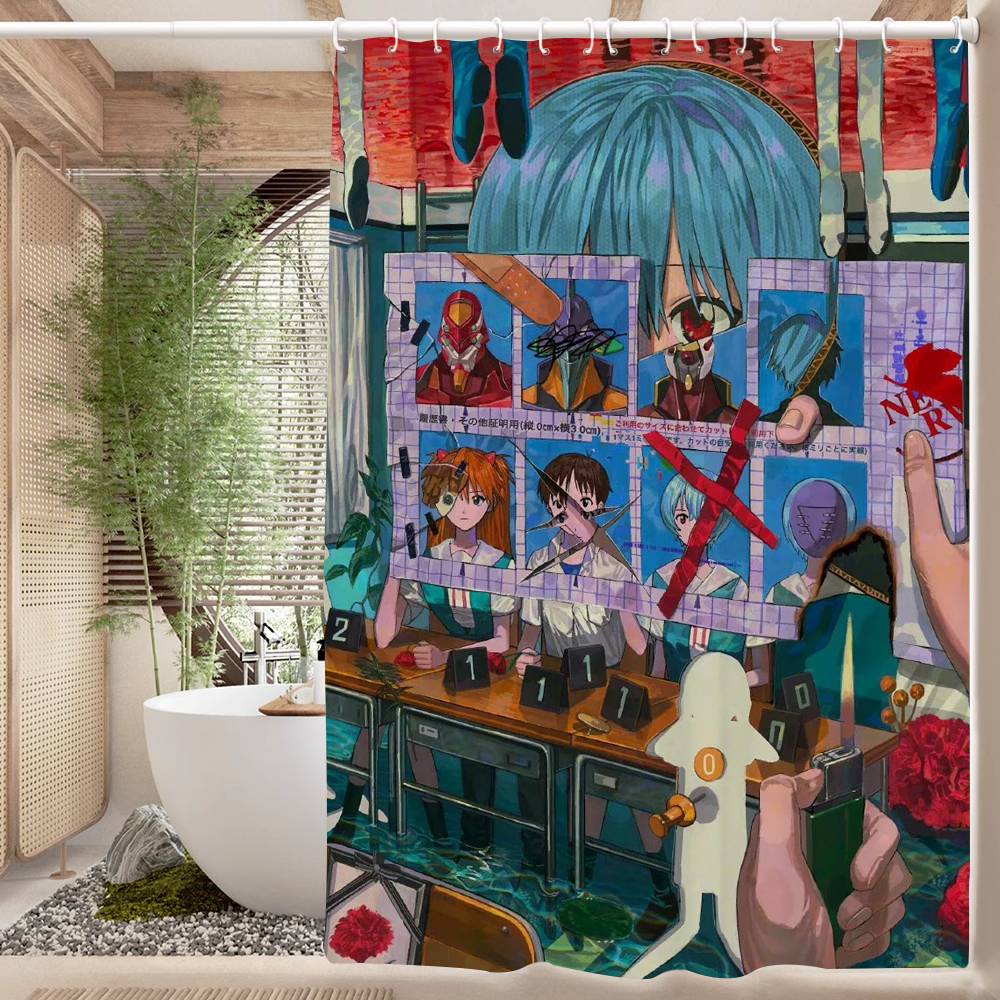

H-Harley Q-Quinn Shower Curtain Summer Beach Bathroom Decorative Shower Curtain, Waterproof W60H190(CM)-1 Pcs