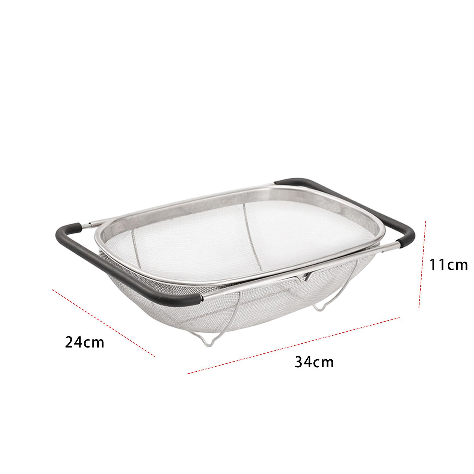 Дуршлаг-сито из нержавеющей стали с выдвижными ручками, складная корзина-фильтр, прямоугольное сито с мелкой сеткой, кухонный аксессуар