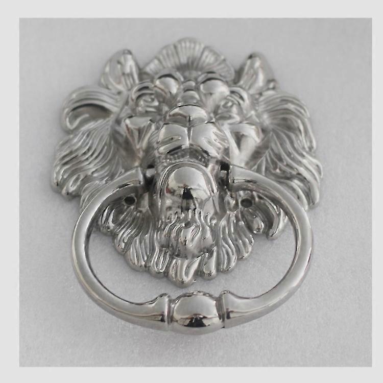 Lion Head Knocker with Screws, Large Silver Lion for Front Doors & Main Porches Accessories(1pcs)