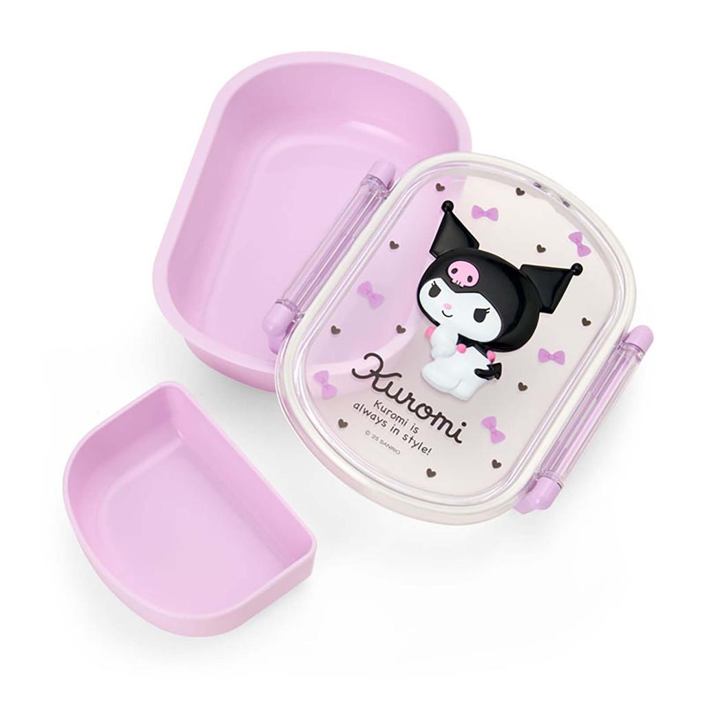 Sanrio Kuromi Lunch Box with 073393 Relief, Microwave-safe (Remove Lid)