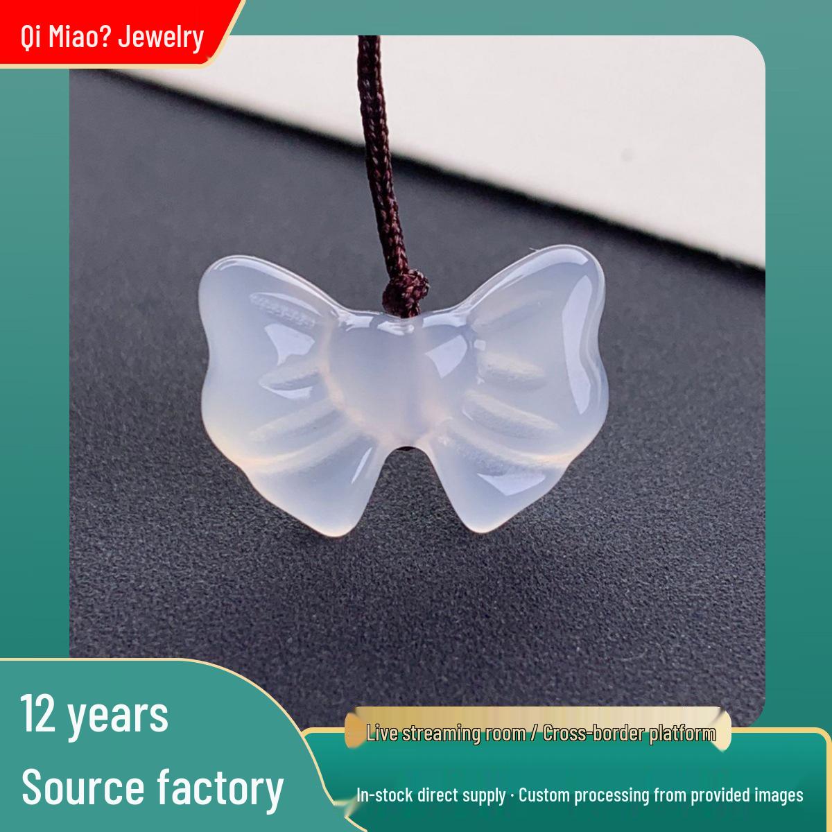 Small Natural Agate Chalcedony Drip Pendant for DIY Bracelet or Necklace White Agate