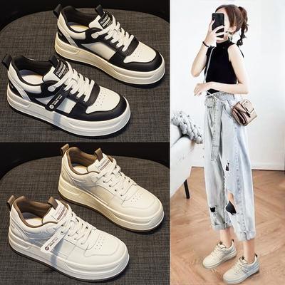 Weiße Schuhe für Damen Frühling Neu Student Vielseitige Plateau Casual Atmungsaktive Board Schuhe Mode