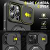 Armor Magnetic Bracket Case for 16e 16 14 13 12 11 15 Pro Max Plus With Lanyard Slide Camera Protection Shockproof Cover
