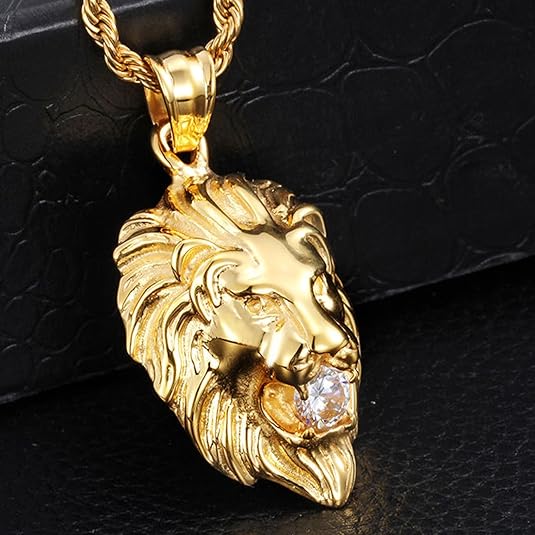 Fine Fashion Trendy 2025 Unisex 18K PVD Gold Plated Jesus Statue Goddess Stainless Steel Link Chain Pendant Necklace for Gift