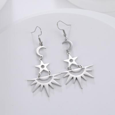 Bohemian Rainbow Sun Star Moon Earrings for Women Accessories Stainless Steel Long Earings Boho Fashion Tribal Jewelry New