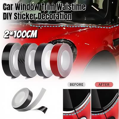 Auto Fenster Aufkleber Zierleiste Vinylfolie Tür Taillenlinie Aufkleber Schwarze Linie Dekoration Zubehör Für Mini Cooper R55 R56 R60 R61 F54 F56