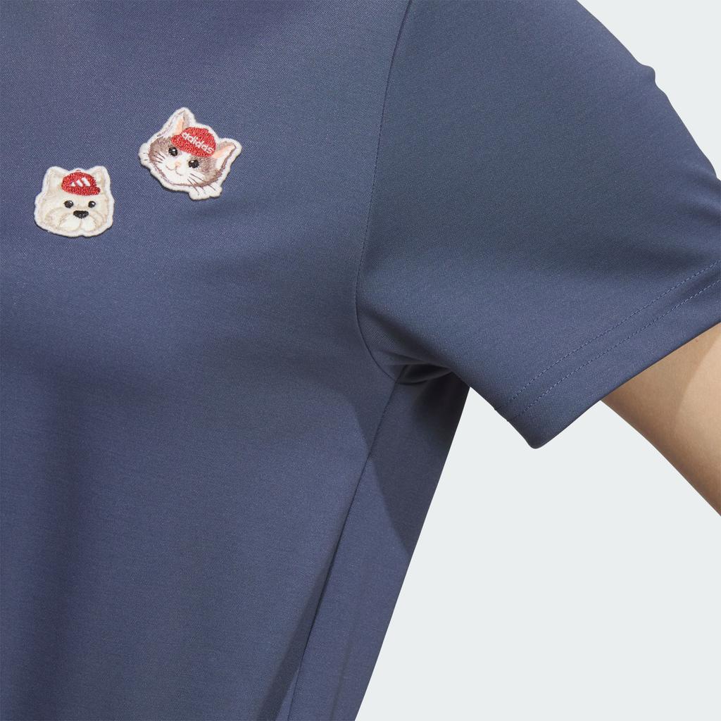 Adidas Graphic Cartoon Embroidered Sports Casual Short Sleeve T-Shirt Women Tops Ink-Blue JD5252