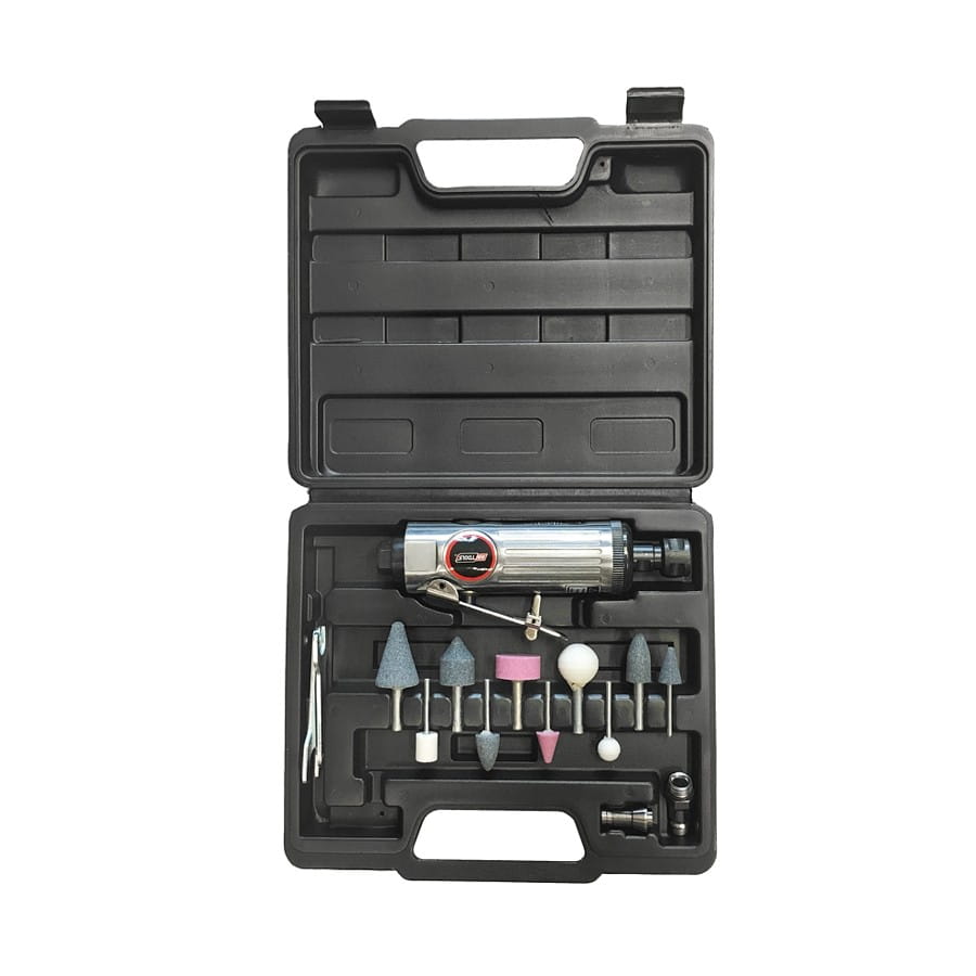 Awtools Pneumatic Straight Grinder + Accessories