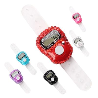 Electronic Finger Counter LCD Digital Display Finger Counter Resettable Lap Record Ring Manual Knitting Row Tally Ring