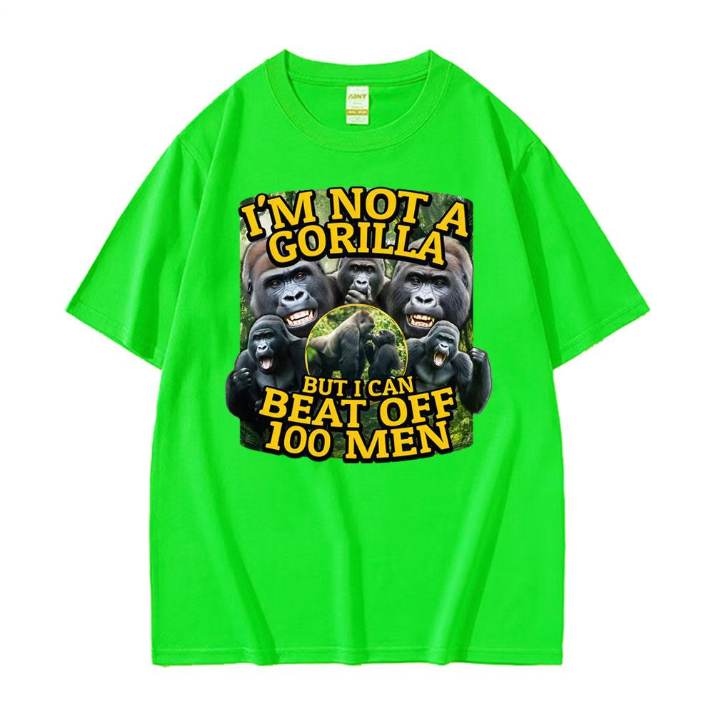 Funny Gorilla Vs 100 Men Meme Graphic T Shirts Men's Women Vintage Fashion Summer T-shirts Casual Summer High Quality T Shirt