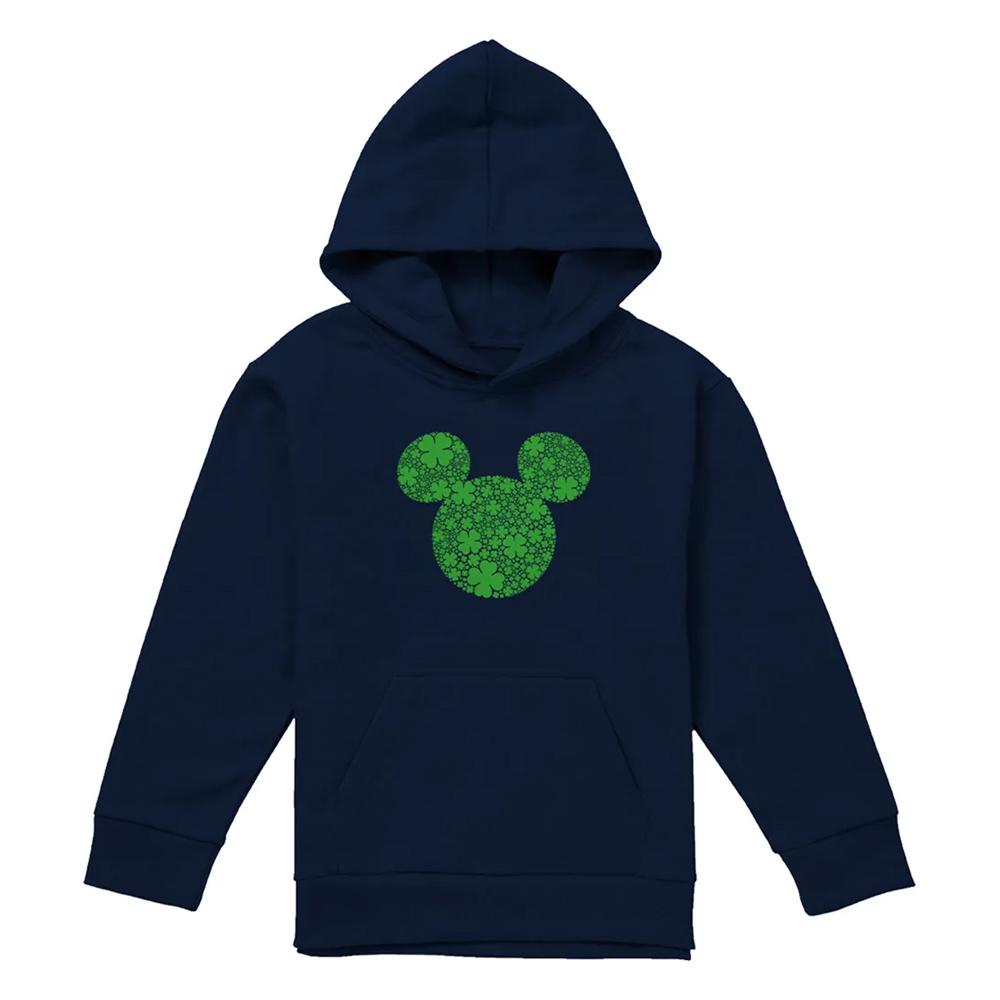 Disney Childrens/Kids Mickey Mouse Shamrock Ears St Patricks Day Pullover Hoodie